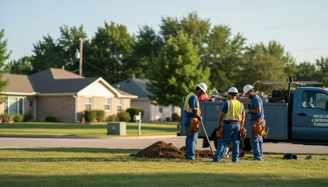 Residential water line and bathroom plumbing service in Walton, KS